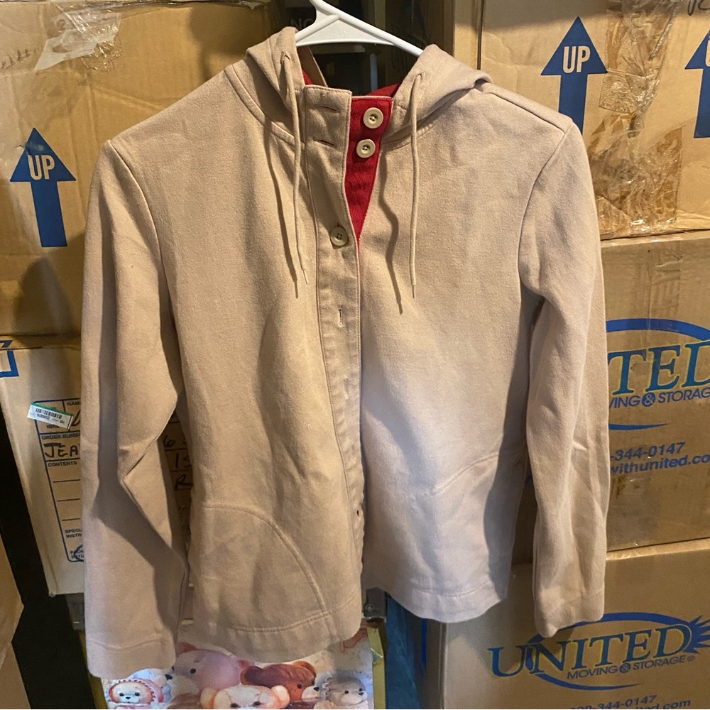 Button up jacket with hood